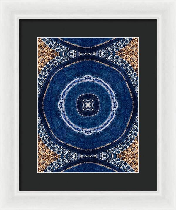 Blue Striped Agate Abstract II - Framed Print