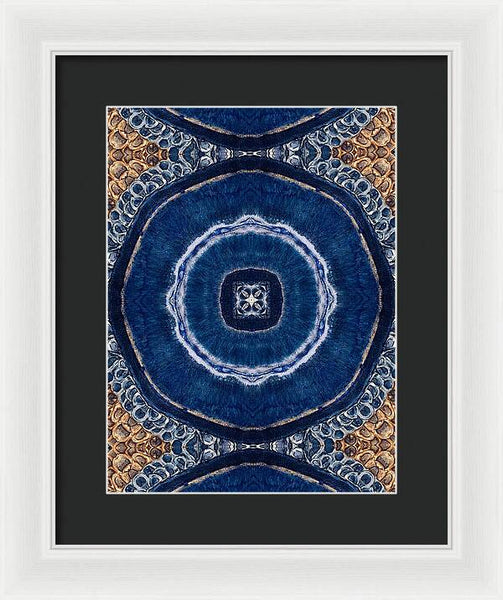 Blue Striped Agate Abstract II - Framed Print