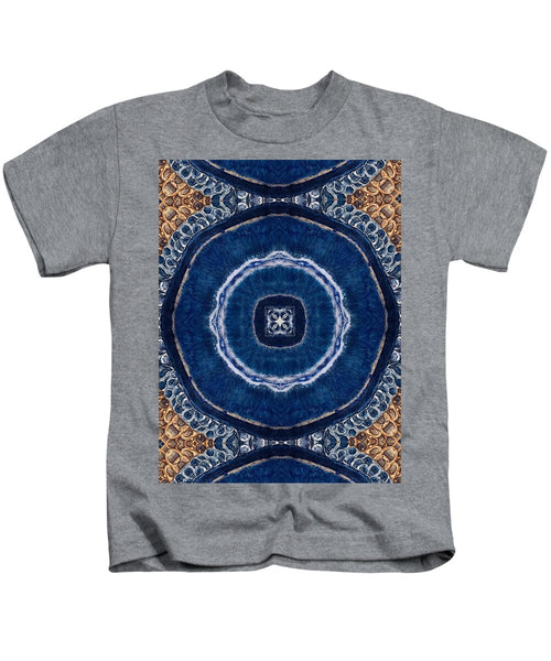 Blue Striped Agate Abstract II - Kids T-Shirt