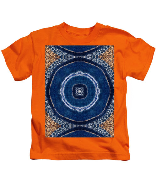 Blue Striped Agate Abstract II - Kids T-Shirt