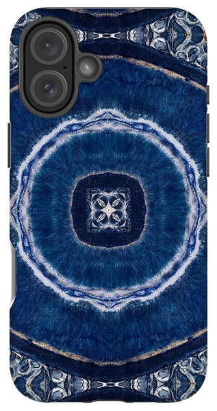 Blue Striped Agate Abstract II - Phone Case