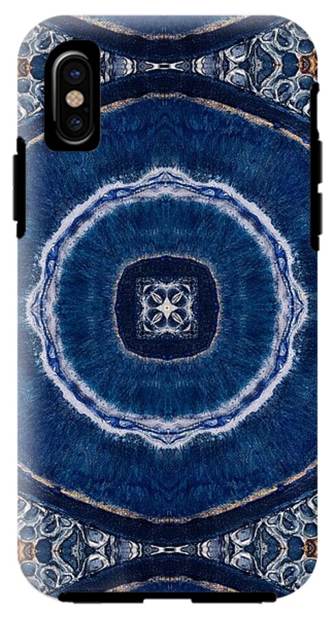 Blue Striped Agate Abstract II - Phone Case