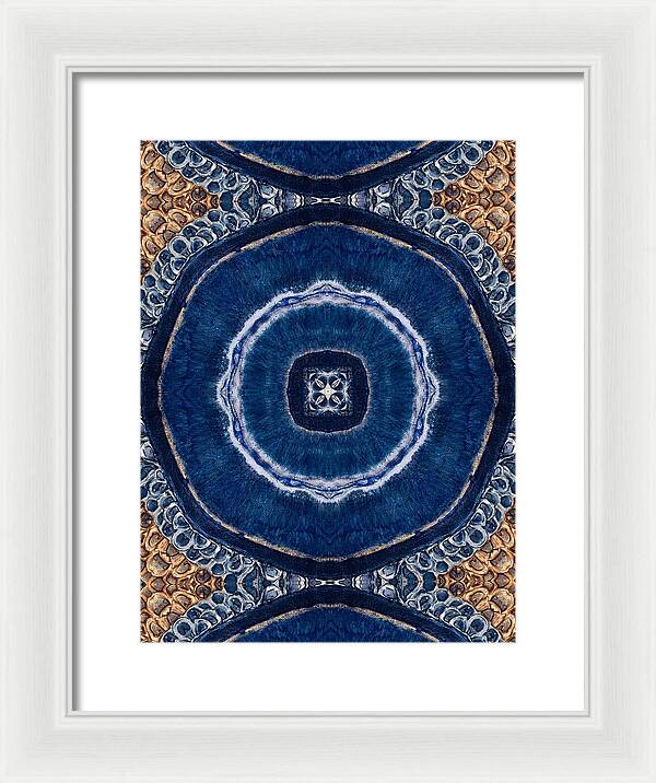Blue Striped Agate Abstract II - Framed Print