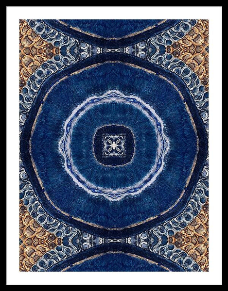 Blue Striped Agate Abstract II - Framed Print