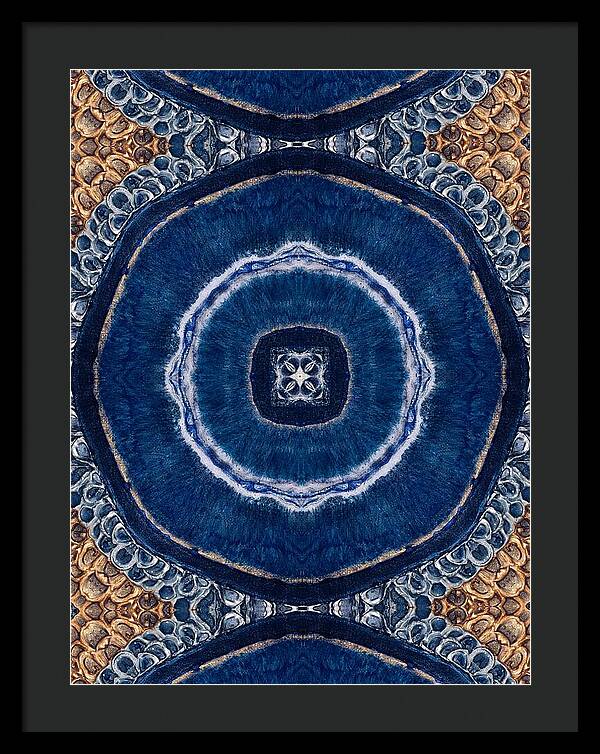 Blue Striped Agate Abstract II - Framed Print