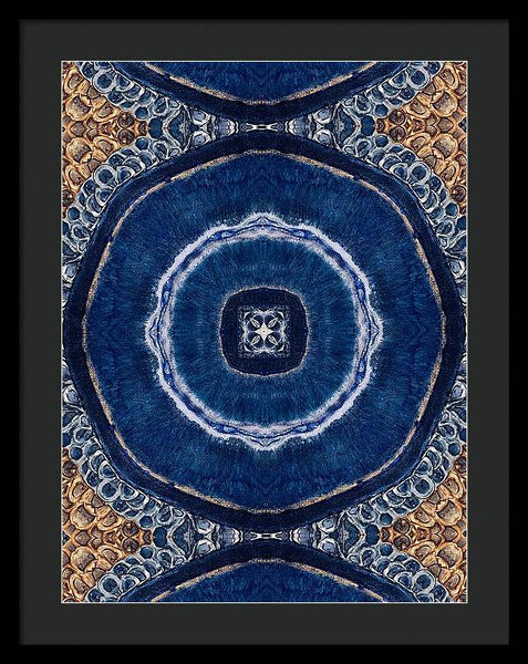 Blue Striped Agate Abstract II - Framed Print
