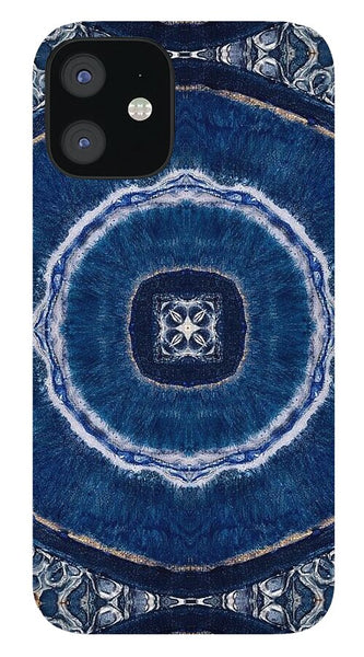 Blue Striped Agate Abstract II - Phone Case