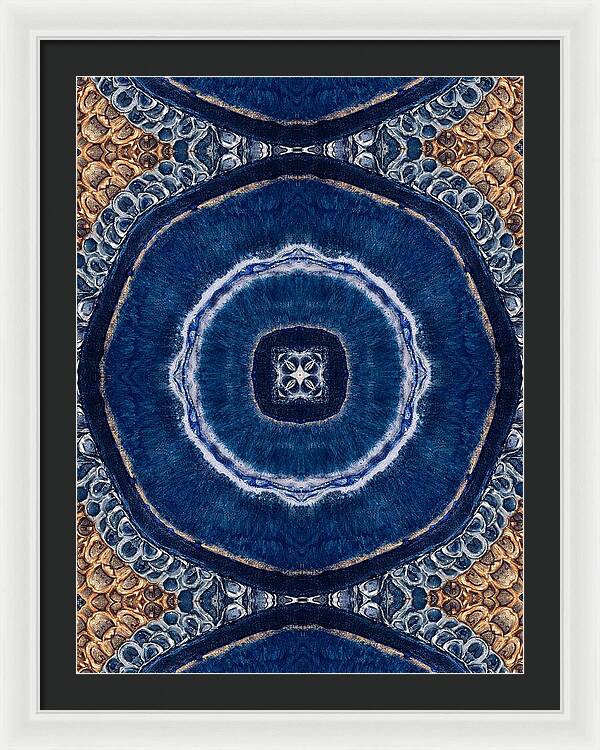 Blue Striped Agate Abstract II - Framed Print