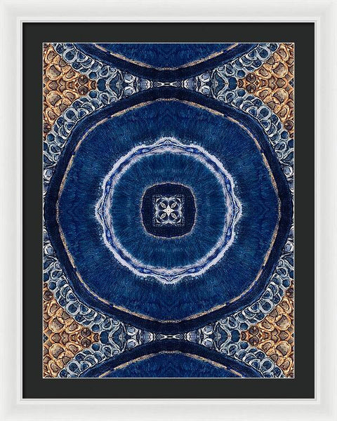 Blue Striped Agate Abstract II - Framed Print
