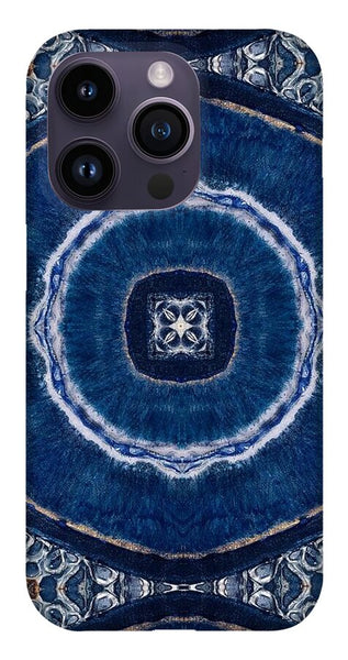 Blue Striped Agate Abstract II - Phone Case