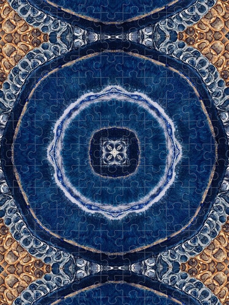 Blue Striped Agate Abstract II - Puzzle