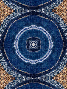 Blue Striped Agate Abstract II - Puzzle