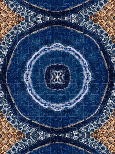 Blue Striped Agate Abstract II - Puzzle