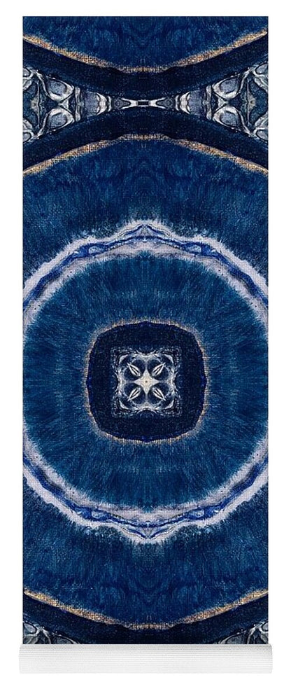 Blue Striped Agate Abstract II - Yoga Mat