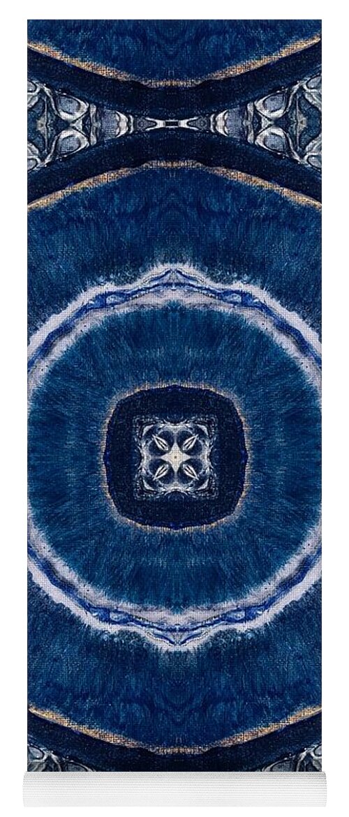 Blue Striped Agate Abstract II - Yoga Mat