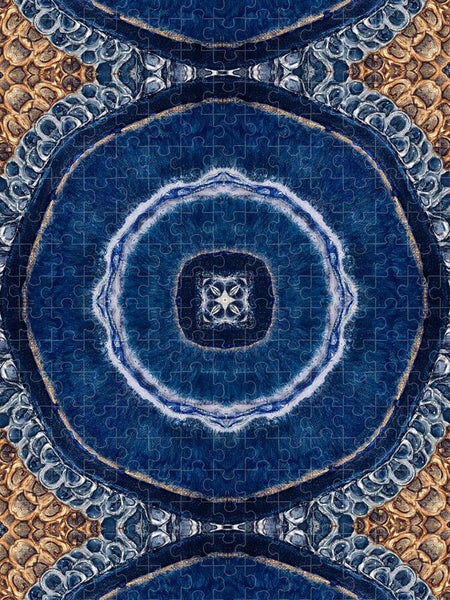 Blue Striped Agate Abstract II - Puzzle