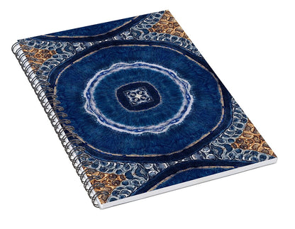 Blue Striped Agate Abstract II - Spiral Notebook