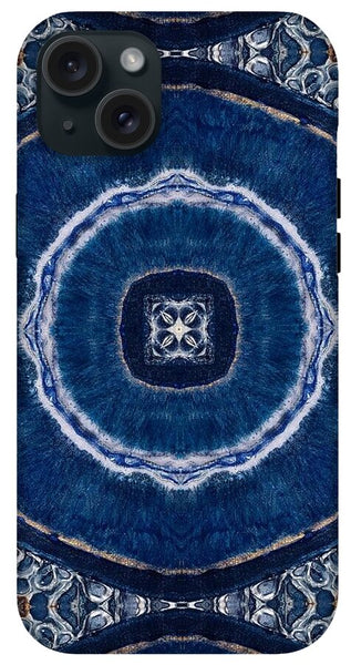 Blue Striped Agate Abstract II - Phone Case