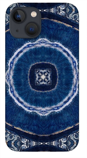 Blue Striped Agate Abstract II - Phone Case