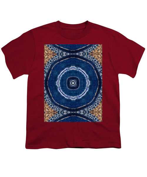 Blue Striped Agate Abstract II - Youth T-Shirt