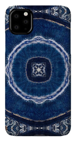 Blue Striped Agate Abstract II - Phone Case
