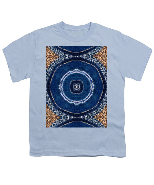 Blue Striped Agate Abstract II - Youth T-Shirt