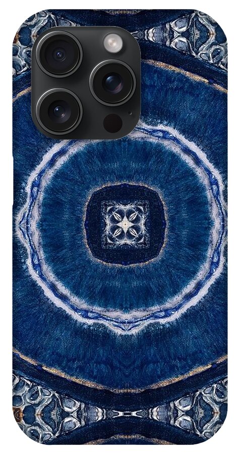 Blue Striped Agate Abstract II - Phone Case
