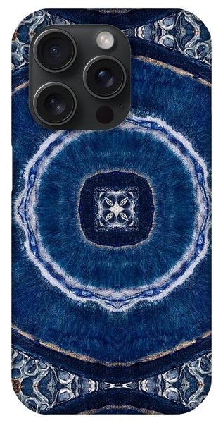 Blue Striped Agate Abstract II - Phone Case
