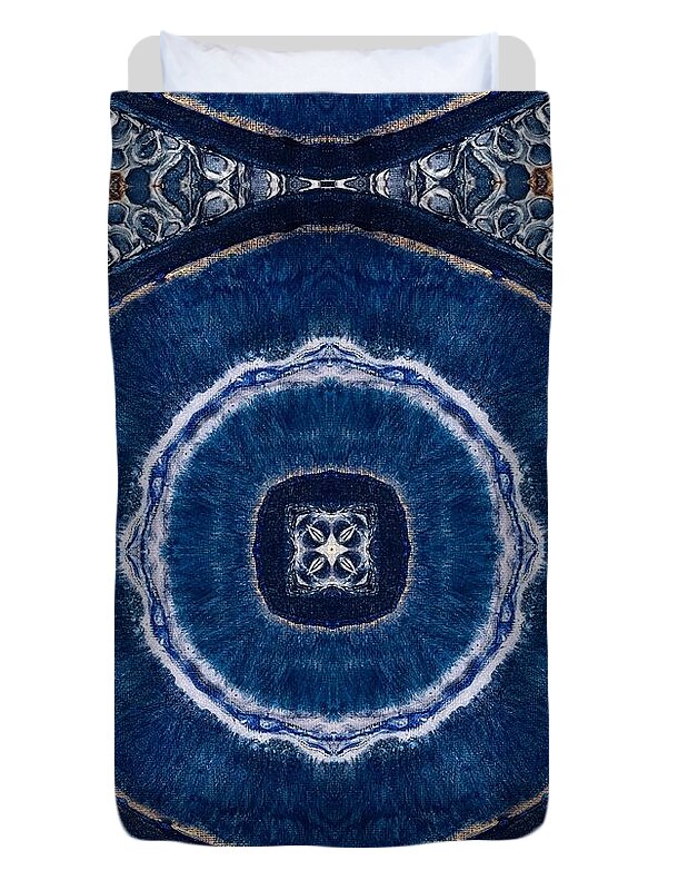 Blue Striped Agate Abstract II - Duvet Cover
