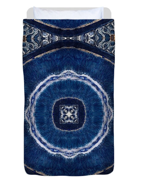 Blue Striped Agate Abstract II - Duvet Cover
