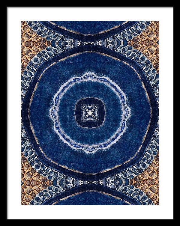 Blue Striped Agate Abstract II - Framed Print