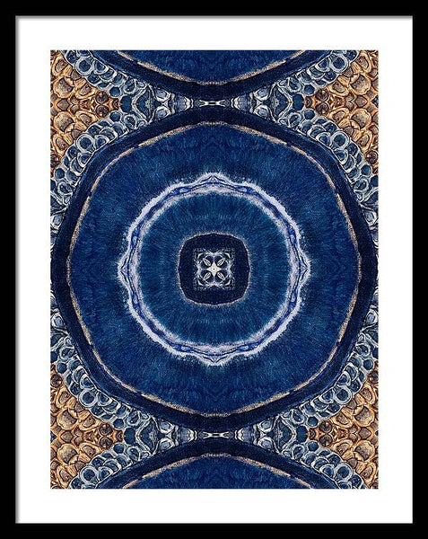 Blue Striped Agate Abstract II - Framed Print