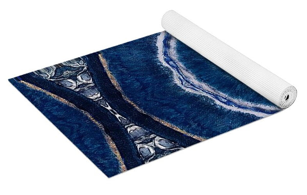 Blue Striped Agate Abstract II - Yoga Mat