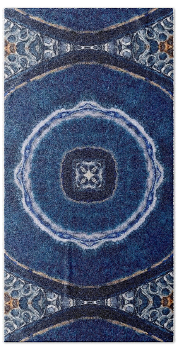 Blue Striped Agate Abstract II - Bath Towel