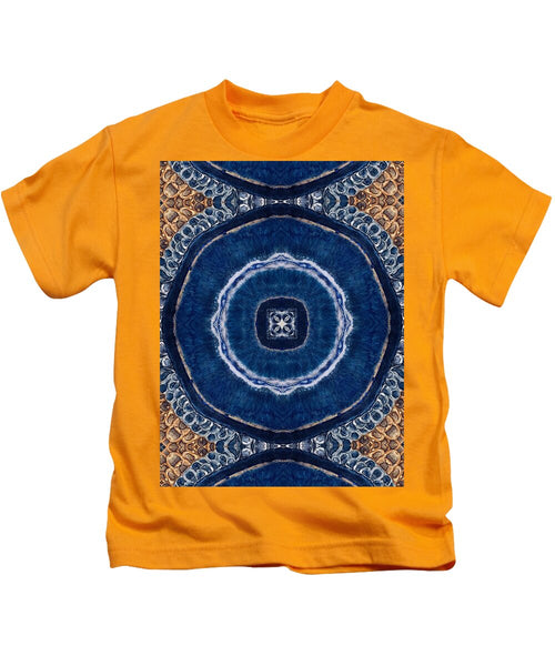 Blue Striped Agate Abstract II - Kids T-Shirt