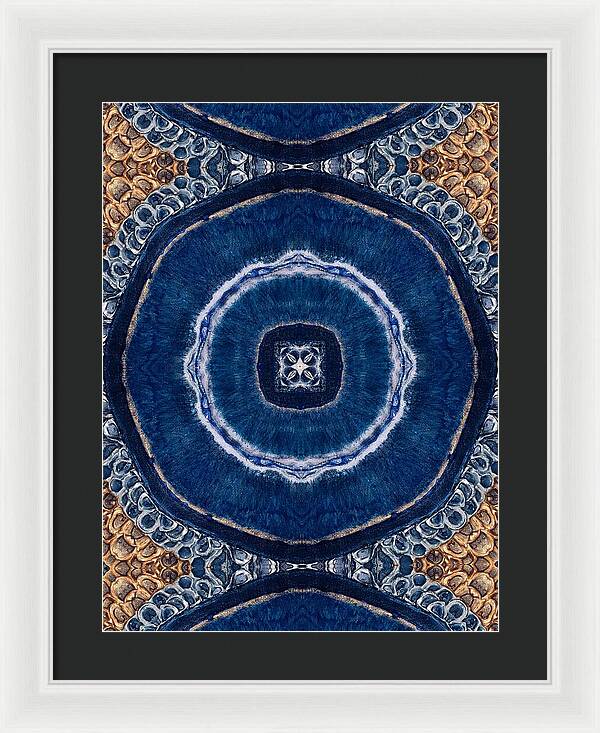 Blue Striped Agate Abstract II - Framed Print