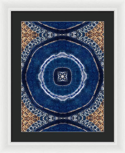 Blue Striped Agate Abstract II - Framed Print