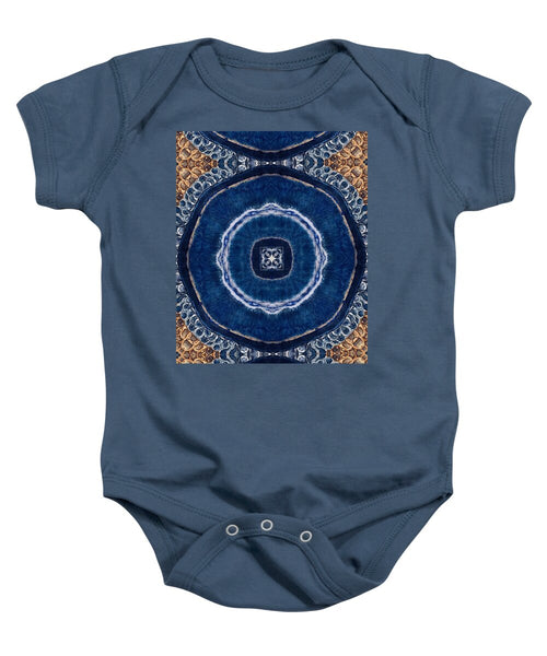 Blue Striped Agate Abstract II - Baby Onesie