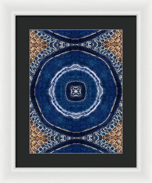 Blue Striped Agate Abstract II - Framed Print