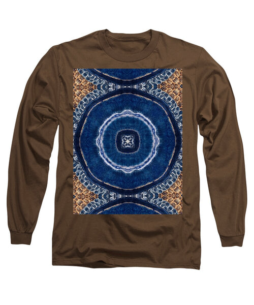 Blue Striped Agate Abstract II - Long Sleeve T-Shirt