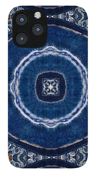 Blue Striped Agate Abstract II - Phone Case