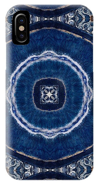 Blue Striped Agate Abstract II - Phone Case