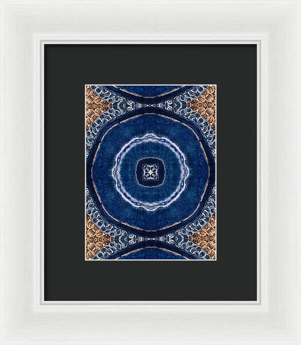 Blue Striped Agate Abstract II - Framed Print