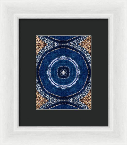 Blue Striped Agate Abstract II - Framed Print