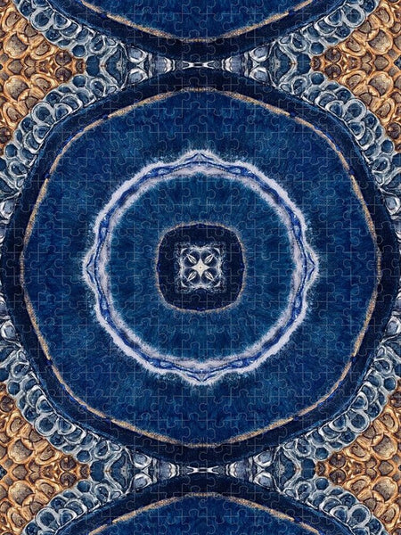 Blue Striped Agate Abstract II - Puzzle
