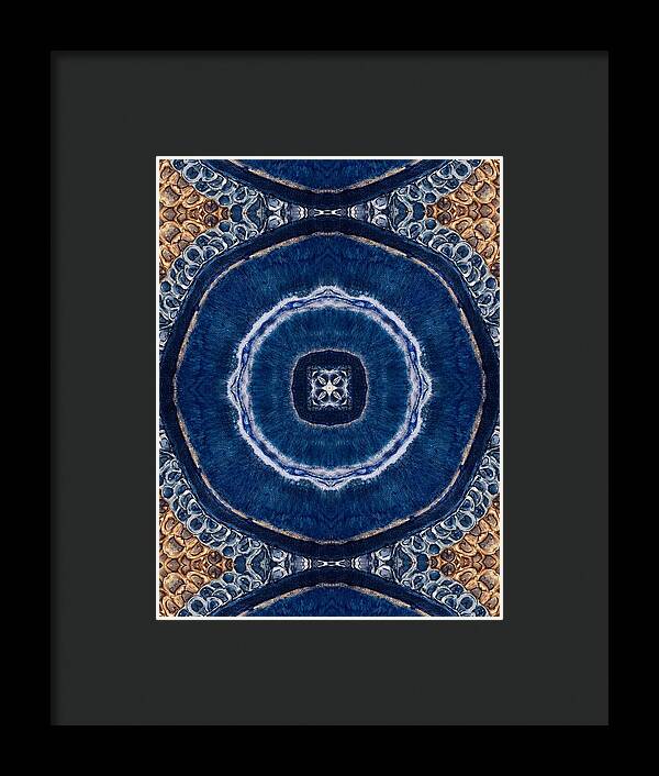 Blue Striped Agate Abstract II - Framed Print