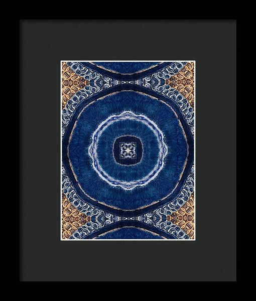 Blue Striped Agate Abstract II - Framed Print