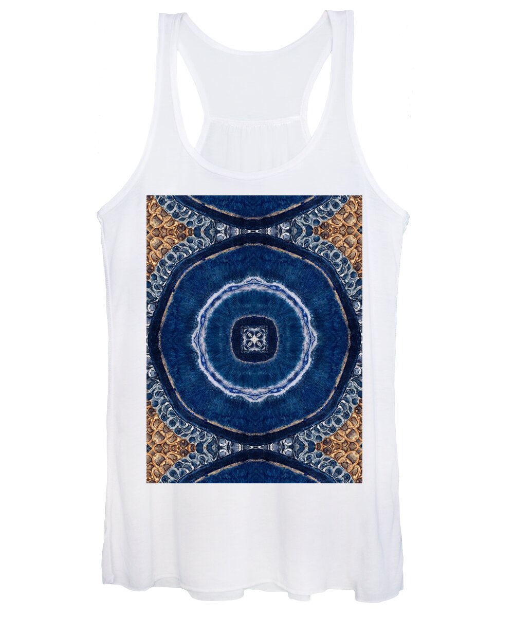 Blue Striped Agate Abstract II - Women's Tank Top