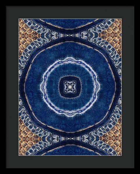 Blue Striped Agate Abstract II - Framed Print