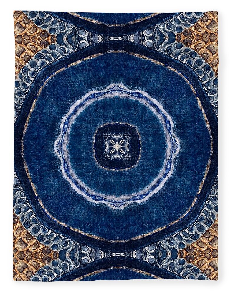 Blue Striped Agate Abstract II - Blanket